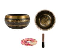 Campana tibetana, Set di campane tibetane curative con il suono cuscino in seta e mazzuolo - 8-21 cm(14cm)