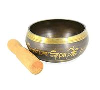 Campana tibetana tibetana da meditazione buddismo campana martellata a mano in ottone buddista (9,5 cm x 4,5 cm)