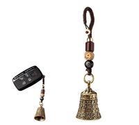 Campana vintage in - Portachiavi con campanella per auto, scritture buddiste repellenti | 3,2 x 2,5 cm, campanello in puro con suono forte, piccole campane in ornamenti con