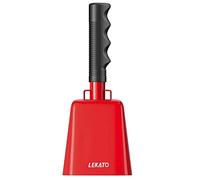 Campanacci da 1 pezzi, campana da mucca in acciaio da 8 pollici con manico, campanello incoraggiante per eventi sportivi, partite di calcio, feste, fattoria, (8 pollici, rosso)