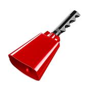 Campanaccio 2 pezzi di campanacci a percussione a mano, con campanaccio in acciaio e metallo, for feste, concerti, scuole partite calcio(Red)