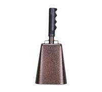 Campanaccio 2 pezzi di campanacci a percussione a mano, con campanaccio in acciaio e metallo, for feste, concerti, scuole partite calcio(Brown)