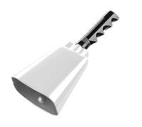 Campanaccio 2 pezzi di campanacci a percussione a mano, con campanaccio in acciaio e metallo, for feste, concerti, scuole partite calcio(WHITE)
