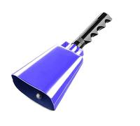 Campanaccio 2 pezzi di campanacci a percussione a mano, con campanaccio in acciaio e metallo, for feste, concerti, scuole partite calcio(Blue)