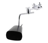 Campanaccio da 15,2 cm, finitura nera, per batteria con staffa di montaggio, suono luminoso e acuto, robusto materiale metallico, per eventi sportivi e batteristi, battipenna a mano