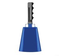 Campanaccio in acciaio con manico per eventi sportivi e feste - Campanella a percussione a mano in blu o nero 23 cm | bomboniera per feste di calcio, maratona, concerti, lauree (blu)