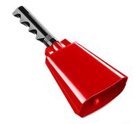 Campanaccio in acciaio con manico per una presa forte e un'uscita sonora costante negli stadi, palestre, centri comunitari e luoghi di festa (rosso)
