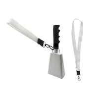 Campanaccio in metallo con manico Percussioni a mano Campanaccio Campane di incoraggiamento Strumenti musicali Chiamata allarme Per principianti dello strumento o spettatori di c(White)