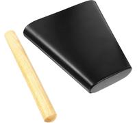 Campanaccio in metallo da 15,2 cm con martello in legno Percussioni Campane di mucca Creatore di rumore Kit musicale palmare Batteria Accessori per strumenti Nero