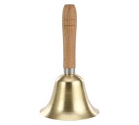 Campane a mano in ottone con manico in legno per servizio da tavola suoneria forte per servizio scolastico in classe e cena di gioco