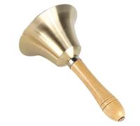 Campane a mano in ottone da 8 cm, con manico in legno, campanelle ad alto suono, campane per servizio e gioco duraturo