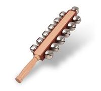 Campane a mano Jingle Bells Hand Sleigh Bells Shaker in legno Jingle Bells Stick Musical PercussInstrument Bells per Natale Vacanze Matrimonio Compleanno Bomboniere