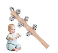 Campane a mano Jingle in legno, campane da slitta a mano | Giocattolo musicale di percussion Race Shaker,Jingle Bells stare con manico in legno per concerti di danza anniversario performance d