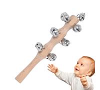 Campane a mano Jingle in legno | Strumento musicale a percussione | Slitta Jingler Bell Stick Shaker Giocattolo per spettacoli teatrali Compleanno Danza Concerti Sonaglio Ritmo Regalo per bambini