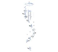 Campane A Vento Campanelli eolici a forma di farfalla e angelo, in lega alluminio, con campanelle sospese, decorazioni for la casa, oggetti scena, altalena for balcone esterno