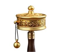 campane, campane di metallo, Ruota di preghiera portatile in rame con ruota di preghiera del dispositivo Dharma tibetano delle Scritture premium del Buddha della verità buddista tibetana a sei caratte