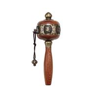 campane, campane di metallo, Ruota di preghiera tenuta in mano in rame con ruota di preghiera premium delle Scritture del Buddha della verità buddista tibetana a sei caratteri for pregare, benedire, m