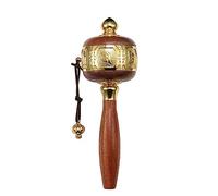 campane, campane di metallo, Ruota di preghiera tenuta in mano in rame con ruota di preghiera premium delle Scritture del Buddha della verità buddista tibetana a sei caratteri for pregare, benedire, m