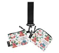 Campane colorate Regali di Natale Rosso Portafogli da donna Custodie per carte Mini Moda Cerniera Cash Coin Purse con Cerniera Tasca portamonete per Donna 2 Confezioni monedero Porta tarjetas para