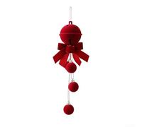 Campane da appendere all'albero di Natale, in plastica floccata rossa, con fiocco e Babbo Natale, ornamento festivo nordico per la decorazione della finestra di casa (un fiocco con una campana)