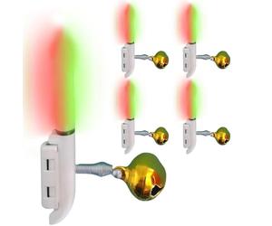 Campane da pesca per canna da pesca, accessori da pesca elettronici a LED, set da 5 pezzi con clip, per carpe, pescatori, nonché per la pesca in lago, fiume, laghetto, surf e all'aperto