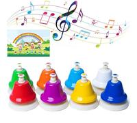 Campane da scrivania 8 note, campane musicali a percussione musicale, campane musicali diatoniche da tavolo per insegnare il coro della chiesa, apprendimento musicale prescolare, campanelle diatoniche
