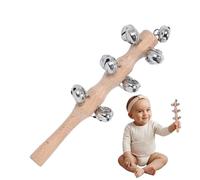 Campane da slitta portatile, campane shaker a mano - Strumento musicale a percussione Shaker Toy Rattle,Jingle Bells Stick con manico in legno per i concerti di balli per le prestazioni del compleanno