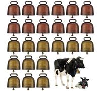 Campane Di Mucca, 24 Pezzi Campanaccio per Mucche, Campanelle Vintage per Pecore, Rame Forte Campane Di Bronzo, Campane Di Ferro Di Vitello, Campane in Rame Al Pascolo, Campanaccio per Mucche