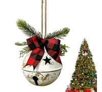 Campane Di Natale Giganti Per Esterno | Decorazioni Natalizie in Stile Rustico con Fiocco | Ornamenti In Metallo A Forma Di Campana Per Feste | Per Portico Cortile Festa E Vacanze Invernali