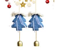 Campane di Natale per la porta | 2 pezzi ornamenti festivi per le feste di fine anno - Decorazione in oro con campane natalizie - per interni in camera da