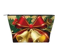 Campane d'oro del nastro rosso di Natale, Borsa da toilette Borsa per trucco Borsa per cosmetici Borsa da toilette da viaggio portatile