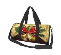 Campane d'oro del nastro rosso di Natale, Borsone da viaggio di grande capacità Borsa rotonda Borsa da viaggio sportiva Borsa da viaggio Borsa da fitness