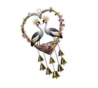 Campane Eolie a Forma Cuore Ornamenti a Farfalla 2D Campane Eolie in Acrilico Decorazioni per Interni Esterni Campane del a Forma Cuore con Farfalle