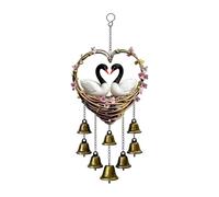 Campane Eolie a Forma Cuore Ornamenti a Farfalla 2D Campane Eolie in Acrilico Decorazioni per Interni Esterni Campane del a Forma Cuore con Farfalle