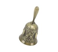 Campane in metallo, campanelle ritmiche vintage, campanelle decorative per accompagnamento musicale in lega di zinco, adatte per matrimoni, preghiere, cene, giochi (Modello intagliato in oro)
