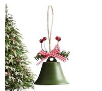 Campane in metallo per albero di Natale chic campane | Campane da appendere in metallo per le vacanze | Campane natalizie decorative | Campane antiche di Natale con fiocco di Natale/bacche per parete