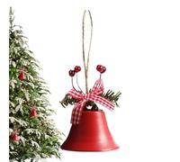 Campane in metallo per albero di Natale chic campane | Campane da appendere in metallo per le vacanze | Campane natalizie decorative | Campane antiche di Natale con fiocco di Natale/bacche per parete