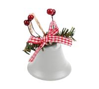 Campane in metallo per albero di Natale chic campane | Campane da appendere in metallo per le vacanze | Campane natalizie decorative | Campane antiche di Natale con fiocco di Natale/bacche per parete
