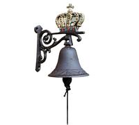 Campane in ottone, campanello a mano, campanello di chiamata, creativo in ghisa in ferro battuto decorazione da parete da giardino campanello a spruzzo retro carillon in ghisa corona campana a mano ca
