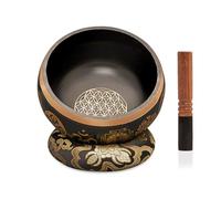 Campane tibetane con simboli sacri, colore nero, 10 cm