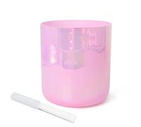 Campane tibetane in cristallo di quarzo, Alchemy Crystal Singing Chakra Sound Bowl 7 pollici Rosa note O-ring in acrilico(C Note)