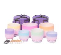 Campane Tibetane In Cristallo Di Quarzo, Set Da 7 Pezzi Da 6-12 Pollici, For Ridurre Lo Stress, Preghiera, Buddista, Chakra Del Corpo In Equilibrio, Con Attaccante In Pelle Scamosciata (Color : 440hz