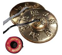 Campane tibetane per gong, 6,6 cm, in rame, per meditazione, sei sillabe intagliate sulla superficie, con custodia, per yoga terapia e guarigione energetica