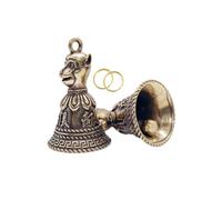 Campane zodiacali cinesi, campanelle in ottone, campana custode per auto, mini Babbo Natale per albero di Natale, campanelle antiche portafortuna da appendere Fengshui Bell, decorazione a campana intagliata per animali domestici/cane [2 pezzi]