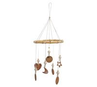 Campanella a per Bambini Lavorata a Mano, Campanella da Letto con Luna e Stella, Giostrina Creativa per la Cameretta dei Bambini, Compatta e Leggera - Vite di bambù, Legno,