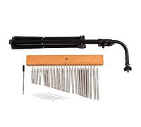 Campanella a Tubi da Violino, Campane in Alluminio e Base in Legno, 25 Barre, Argento - Suono Chiaro e Bello, Treppiede Regolabile, Perfetta per Musica Corale e Didattica