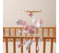 Campanella da letto a forma di pecorella, stelle e luna fatta a mano, mobile per culla, giocattoli a forma di animali carini, educativi, migliorano la coordinazione mano-occhio, prevengono la miopia, 