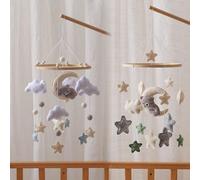 Campanella da letto a forma di pecorella, stelle e luna fatta a mano, mobile per culla, giocattoli a forma di animali carini, educativi, migliorano la coordinazione occhio-mano, prevengono la miopia, 