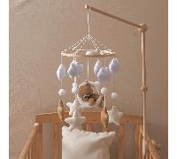 Campanella da letto a forma di pecorella, stelle e luna, mobile da culla fatto a mano, giocattolo a sonaglino a forma di animali carini, sviluppo e coordinazione occhio-mano, decorazione per la nurser