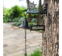 Campanella per Porta in Ghisa Campanello Dipinto A Mano per Esterni Cortile, Campanello in Ghisa per Ristorante Giardino, Cartello di Benvenuto